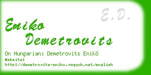 eniko demetrovits business card